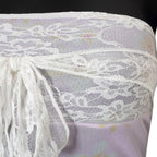 Floral Strapless Sheer Top with Lace Details