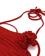 Wing-Detail Cropped Top with a Halter Neck