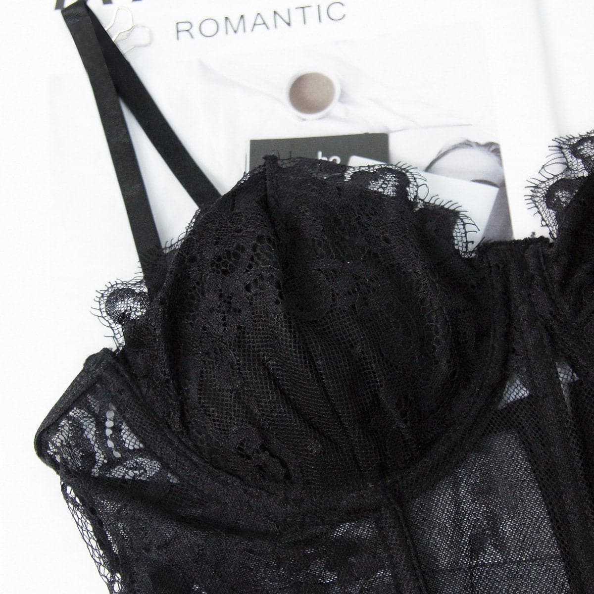 Sweetheart-Neck Lace Corset-Style Cami Top with Embroidery