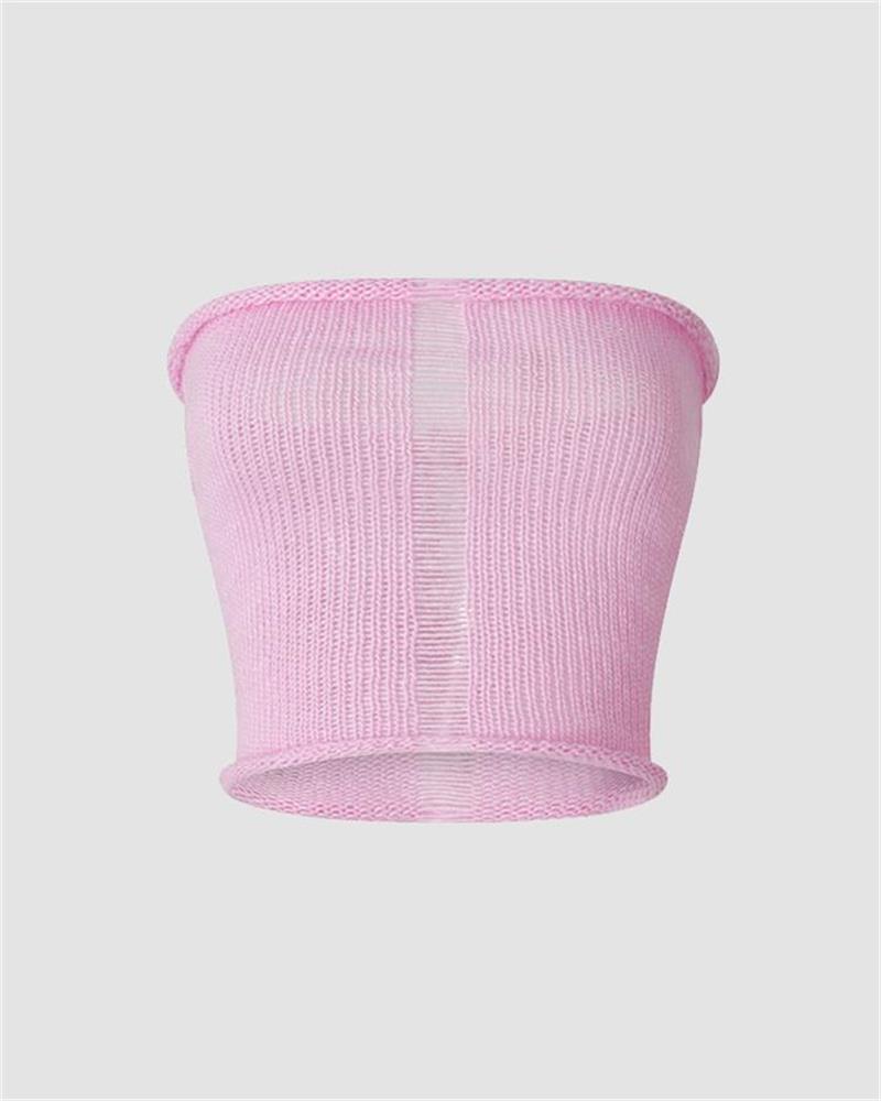 Crochet Strapless Top