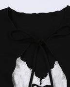 Lace Cropped Short-Sleeve Cardigan