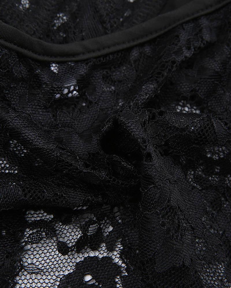 Lace Strappy Cami Top with a Split Detail