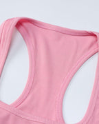 Strappy Cropped Tank Top with Lettering Details