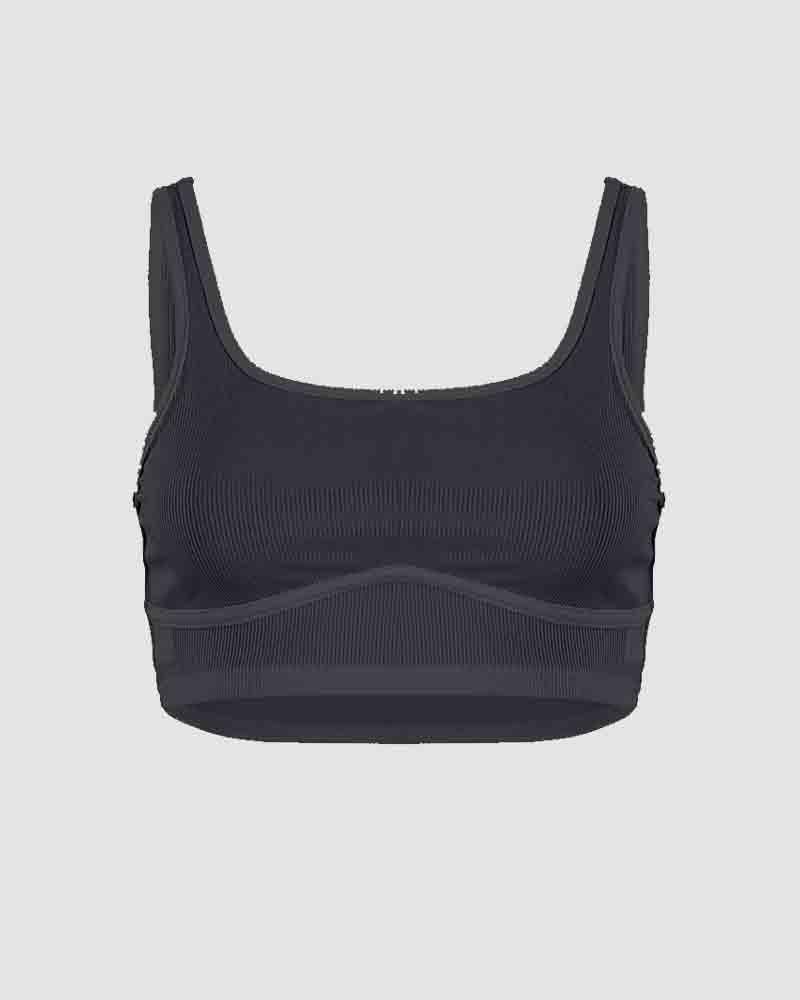 Ribbed Cropped Sleeveless Top