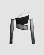 Strappy Asymmetric Mesh Cami Top