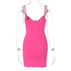 V-Neck Strappy Open-Back Mini Dress with a Split Detail