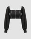 Cropped Long-Sleeve Crop Top with a Front Zip