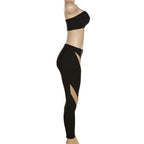 Strapless Contrast-Detail Sleeveless Co-Ord Set with an Open Back
