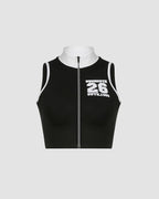 Strappy Zip-Detail Sleeveless Top