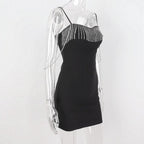 Sweetheart-Neck Strappy Fringed Dress