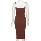 Strappy Open-Back Smocked Dress with Ruffle Details