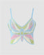 Crochet Strappy Cami Top with Butterfly Details