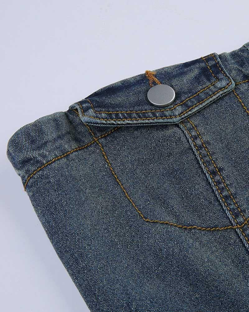 Denim Strapless Mini Dress