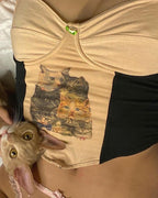 Cropped Sleeveless Corset Top