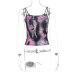 Strappy Open-Back Contrast-Detail Cami Top