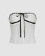 Strapless Cropped Top with Ribbon Details