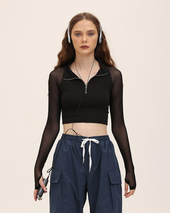 Cropped Mesh Crop Top Main image