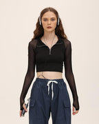 Cropped Mesh Crop Top