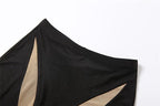 Strapless Contrast-Detail Sleeveless Co-Ord Set with an Open Back