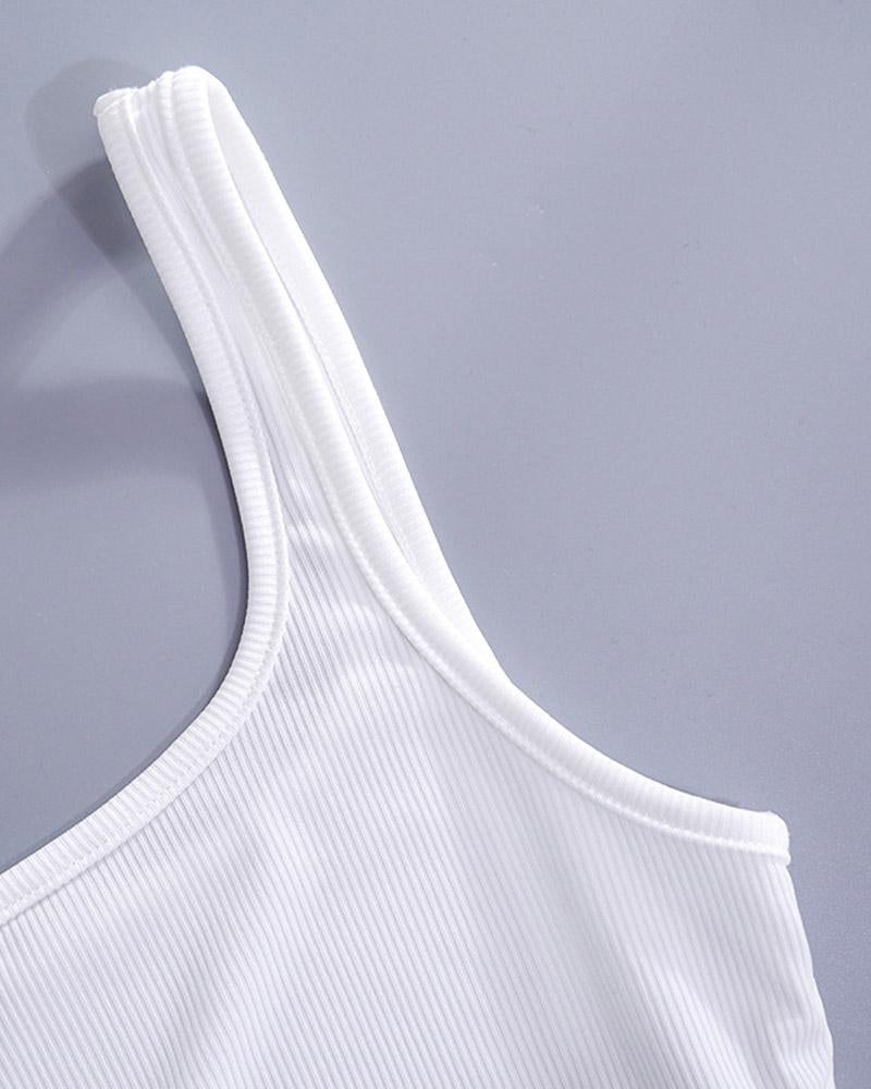 Ribbed Cropped Sleeveless Top