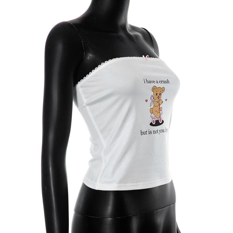Lace Strapless Open-Back Top