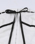 Strapless Cropped Top with Ribbon Details