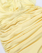 Halterneck Ruffled Short-Sleeve Dress
