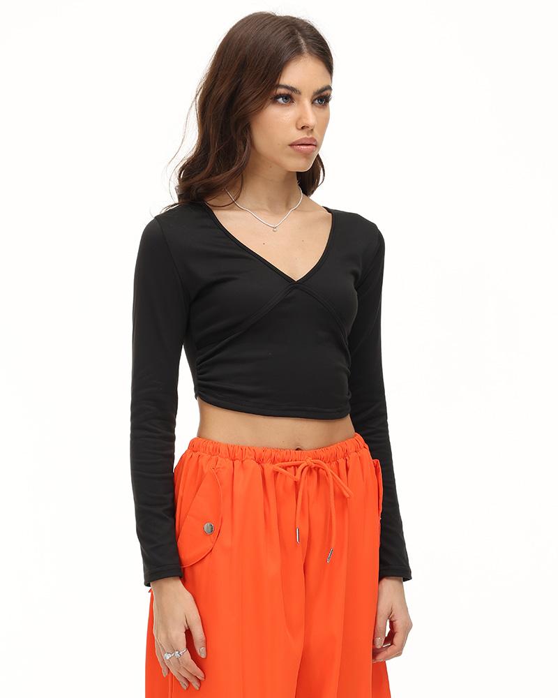 Cropped Crop Top with a V-Neck
