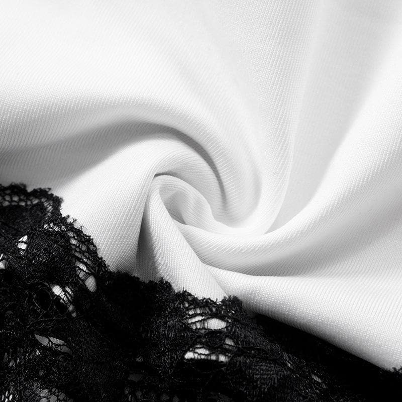 Lace Strapless Paneled Top with an Open Back