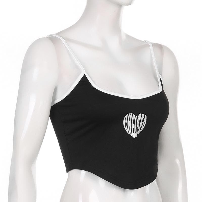 Cropped Strappy Printed Cami Top