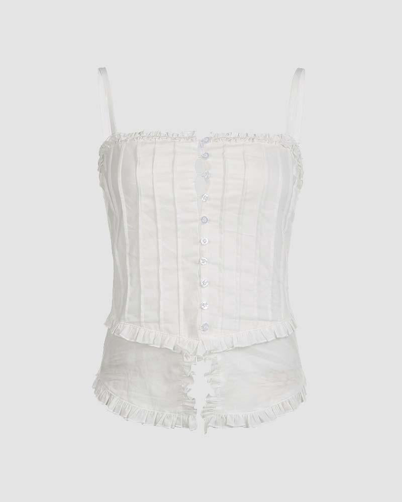 Slit-Detail Corset Top