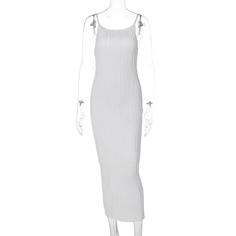 Strappy Open-Back Midi Dress with a Split Detail