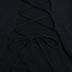 Square-Neck Strappy Open-Back Maxi Dress with a Split Detail