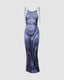 Satin Long-Sleeve Maxi Dress
