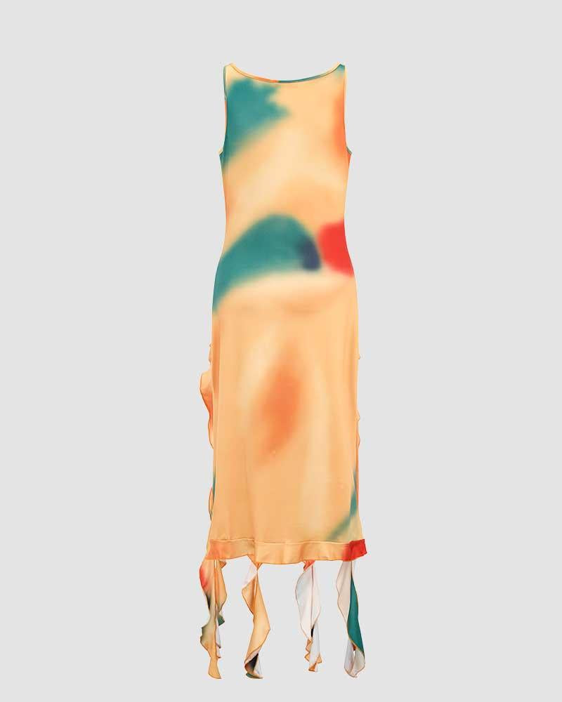 Bodycon Slit-Detail Long-Sleeve Dress