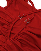 Wing-Detail Cropped Top with a Halter Neck