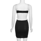 Plunging-V Strappy Knotted Dress with Cutout Details