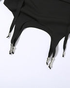 Cropped Long-Sleeve Crop Top with a Halter Neck