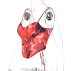 Tie-Dye Strappy Cami Top with Lace-Up Details