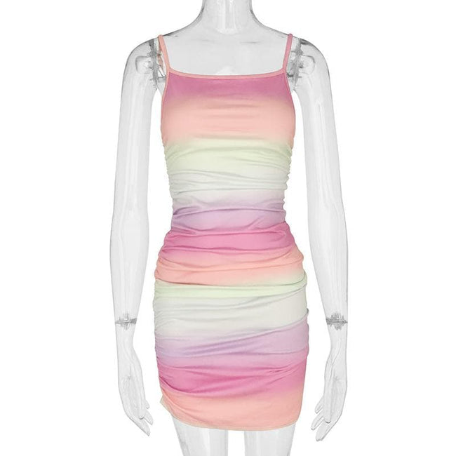 Ombré Square-Neck Strappy Dress with an Open Back Main image