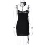 V-Neck Strappy Open-Back Mini Dress