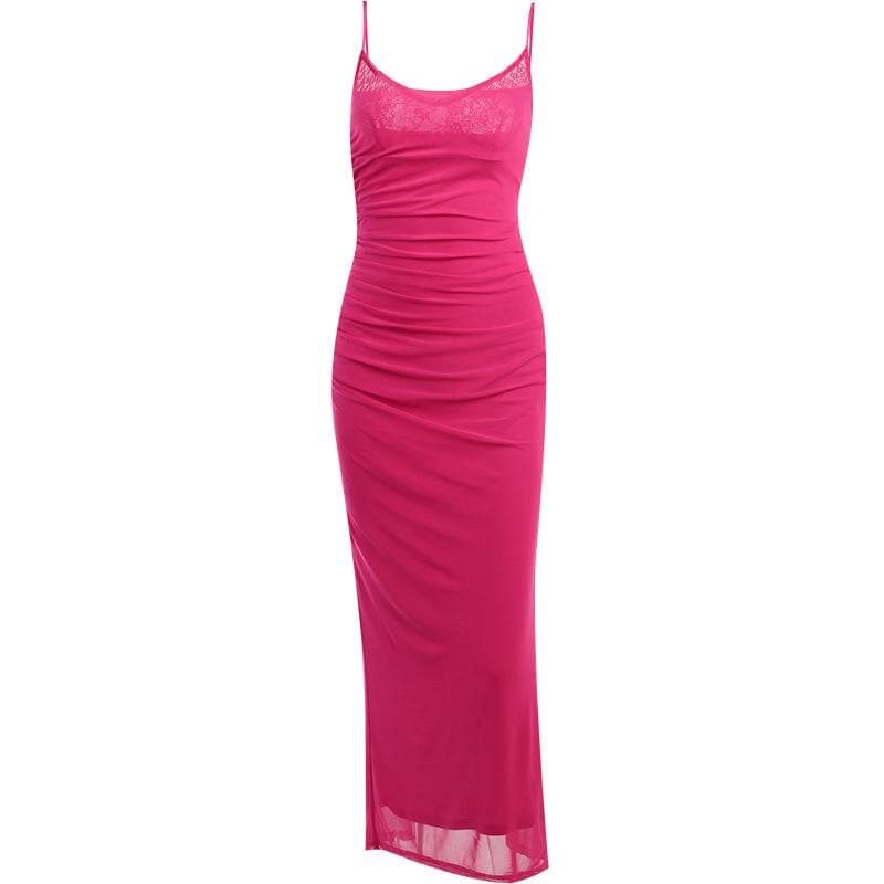 Square-Neck Strappy Open-Back Midi Dress