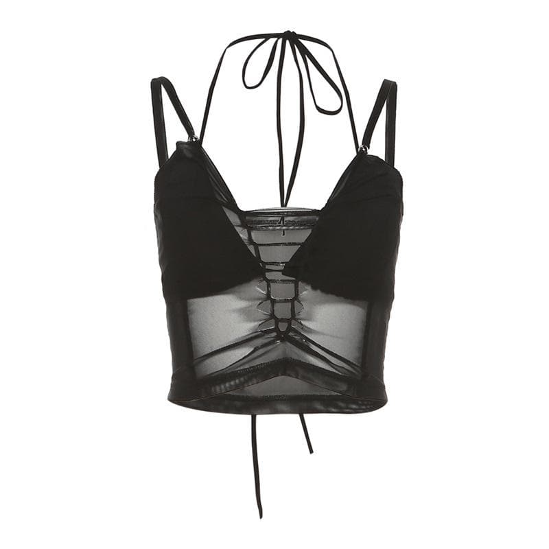 Halterneck Strappy Open-Back Two-Piece Set