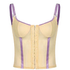 Strappy Open-Back Cropped Cami Top with Lace Details