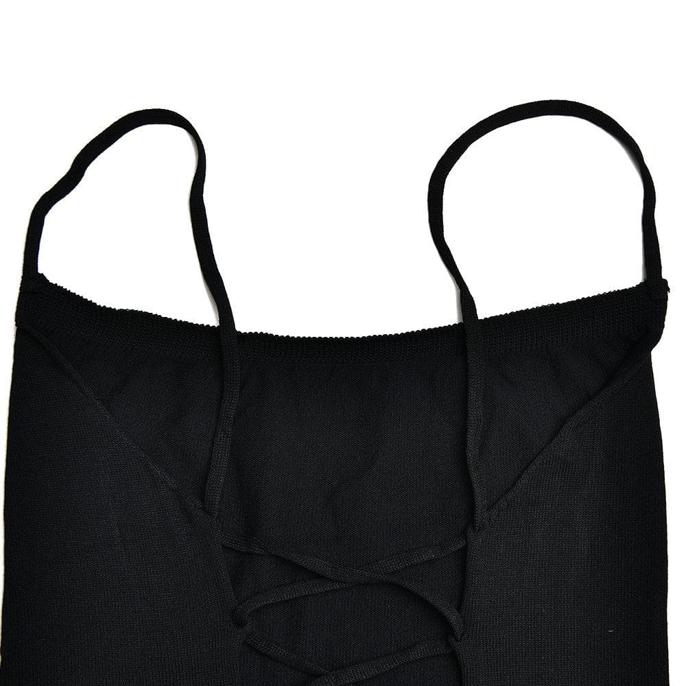 Square-Neck Strappy Open-Back Maxi Dress with a Split Detail