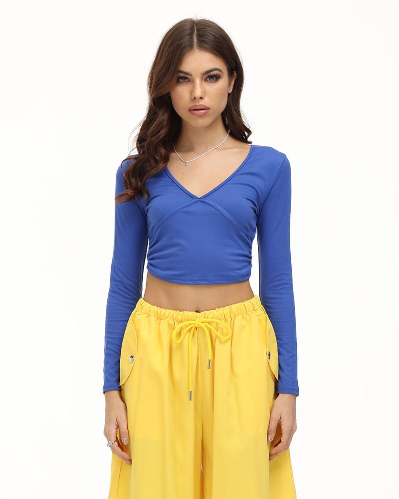 Cropped Crop Top with a V-Neck