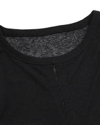 Slit-Detail Mesh Button-Detail Top