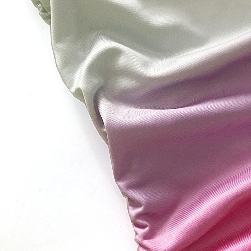 Ombré Square-Neck Strappy Dress with an Open Back