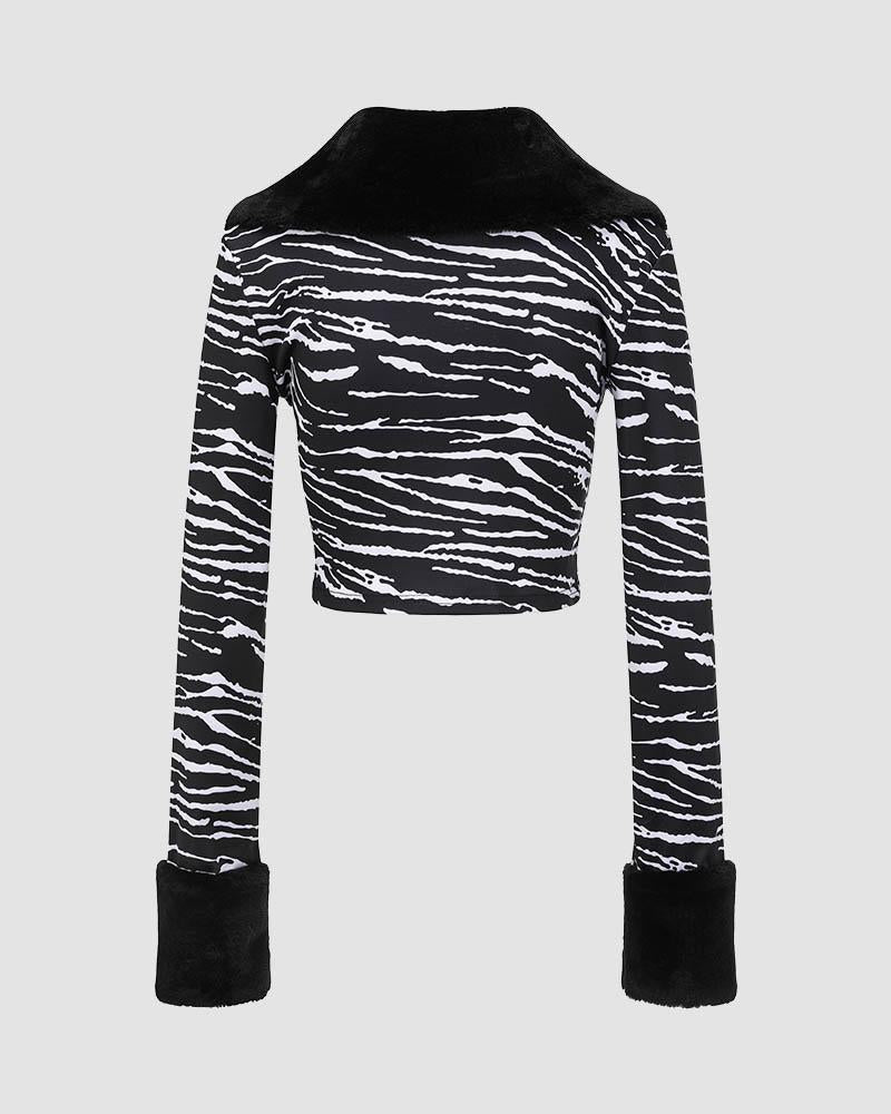 Cropped Crop Top with Zip Details