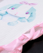 Satin Graphic Top with Lace Details